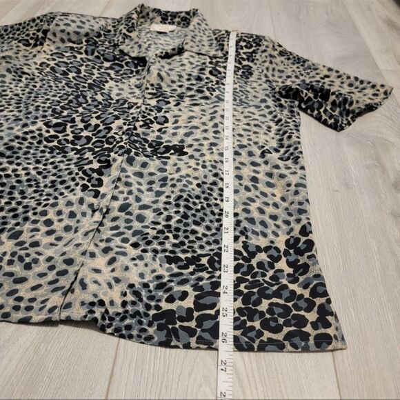 VINTAGE Voir Collection 90s Animal Print Blouse Size XL - Picture 6 of 9